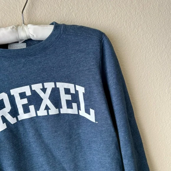 Sweatshirt Crewneck Drexel University Blue White Logo by RedShirt Size Small - Picture 4 of 13